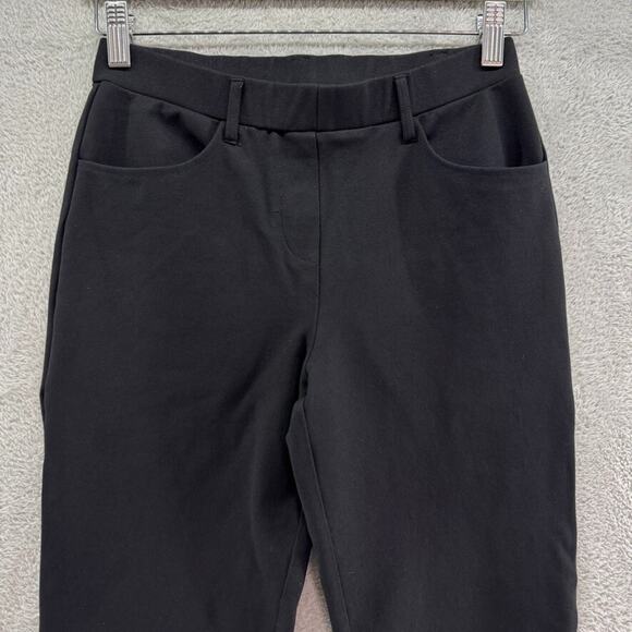 Quince Pants Womens S Black Ponte Stretch Pull On Mid Rise Straight Leg Casual - Picture 3 of 13